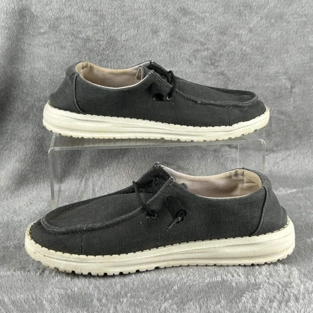 Hey Dude Wendy Chambray Off Black Slip On Loafers Womens Size 5 1214194949